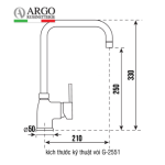 Vòi Rửa Chén Nóng Lạnh Argo G-2551-10