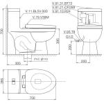 Bàn cầu Viglacera BL5 kèm vòi xịt VG826