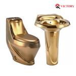 COMBO BÀN CẦU LAVABO MẠ FULL VÀNG 24K  VICTORY 03