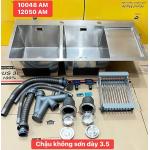 CHẬU RỬA CHÉN CREAVE INOX 304 BÓNG MỜ 12050AM (1)