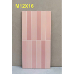 Gạch trang trí 30x60 giả thẻ màu hồng M12X16