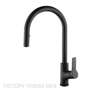 Vòi rửa chén nóng lạnh màu đen rút dây VICTORY VIC VC6050 
