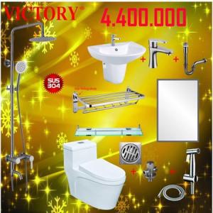 BỘ COMBO BÀN CẦU NHÀ TẮM TRỌN BỘ VICTORY VIC 11 SẢN PHẨM 