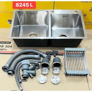 CHẬU RỬA CHÉN LEAD INOX 304 BÓNG MỜ  8245L