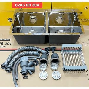 CHẬU RỬA CHÉN LEAD INOX 304 BÓNG   8245DB