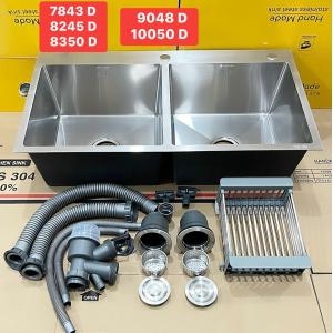CHẬU RỬA CHÉN LEAD INOX 304 BÓNG MỜ  8245D