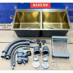 CHẬU RỬA CHÉN LEAD INOX 304 NANO VÀNG 8245DV