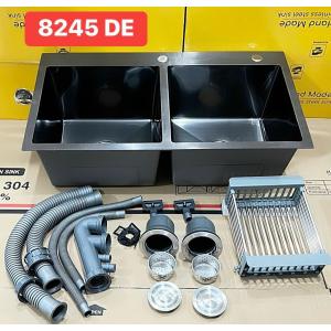 CHẬU RỬA CHÉN LEAD INOX 304 NANO XÁM 8245DE