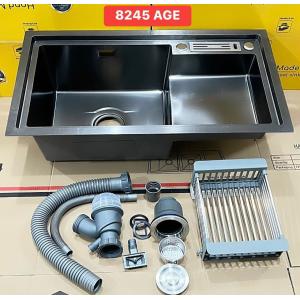 CHẬU RỬA CHÉN LEAD INOX 304 NANO XÁM 8245AGE