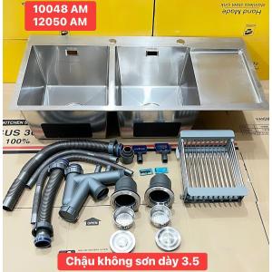 CHẬU RỬA CHÉN LEAD INOX 304 BÓNG MỜ 12050AM