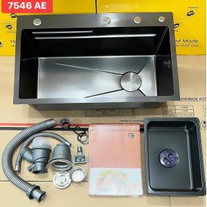 CHẬU RỬA CHÉN CREAVE INOX 304 NANO XÁM  7546AE