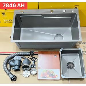 CHẬU RỬA CHÉN LEAD INOX 304 NANO XÁM  NHẠT 7846AH