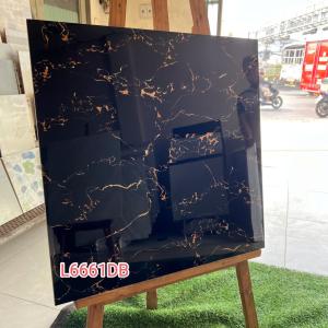 Gạch Đá Bóng kính Hà Thanh đen vân cam L6661DB