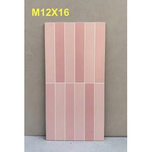 Gạch trang trí 30x60 giả thẻ màu hồng M12X16