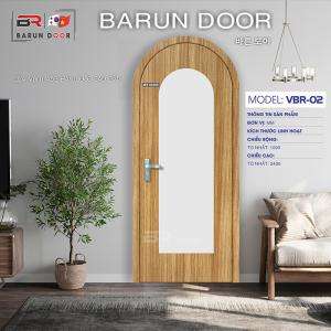 Cửa nhựa Vòm Barun Korea có ô kính VBR-02