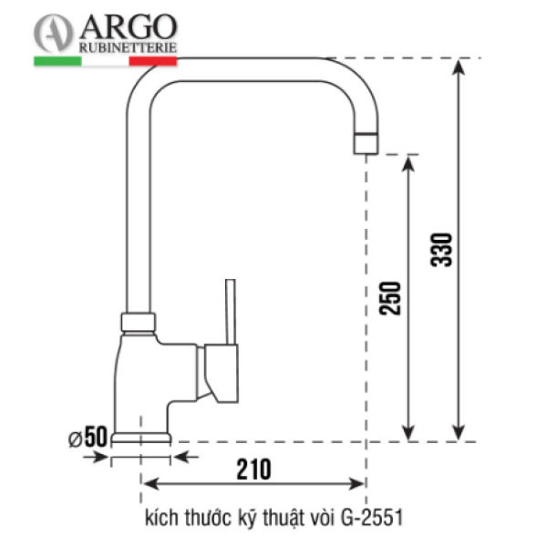 Vòi Rửa Chén Nóng Lạnh Argo G-2551-10