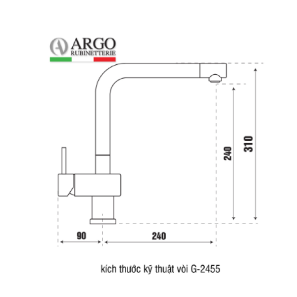 Vòi Rửa Chén Nóng Lạnh Argo G-2455-18