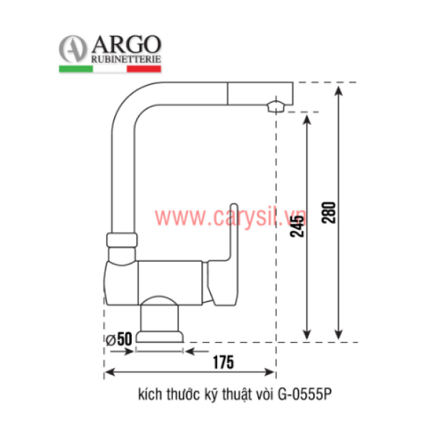 Vòi Rửa Chén Nóng Lạnh Argo G-0555P-10