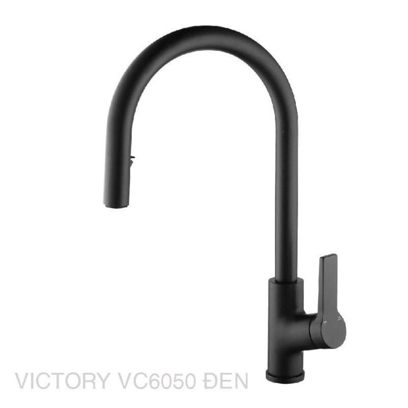 Vòi rửa chén nóng lạnh màu đen rút dây VICTORY VIC VC6050 