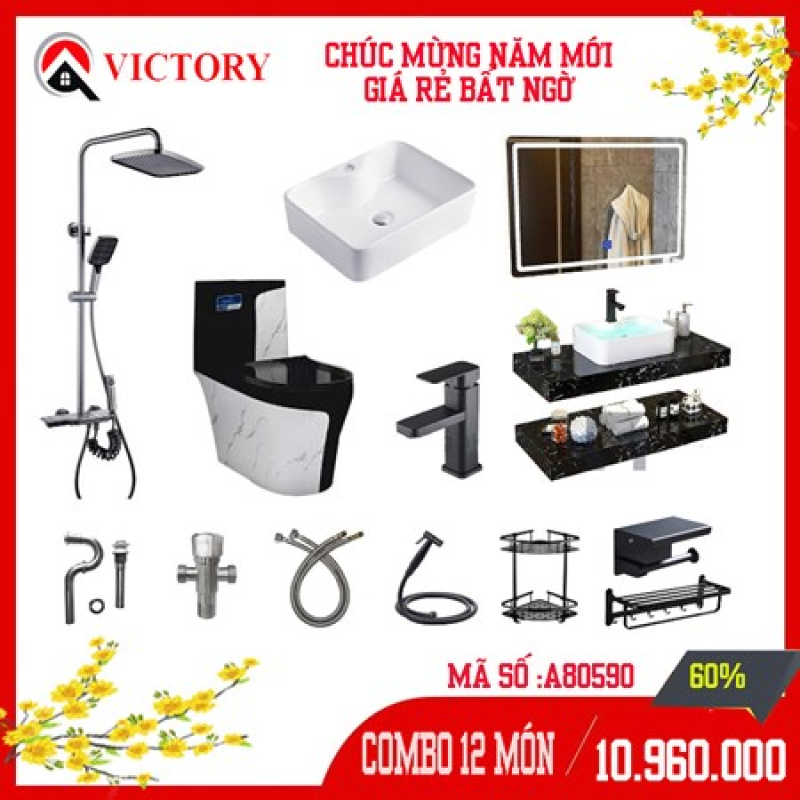 BỘ COMBO BÀN CẦU NHÀ TẮM TRỌN BỘ A80590