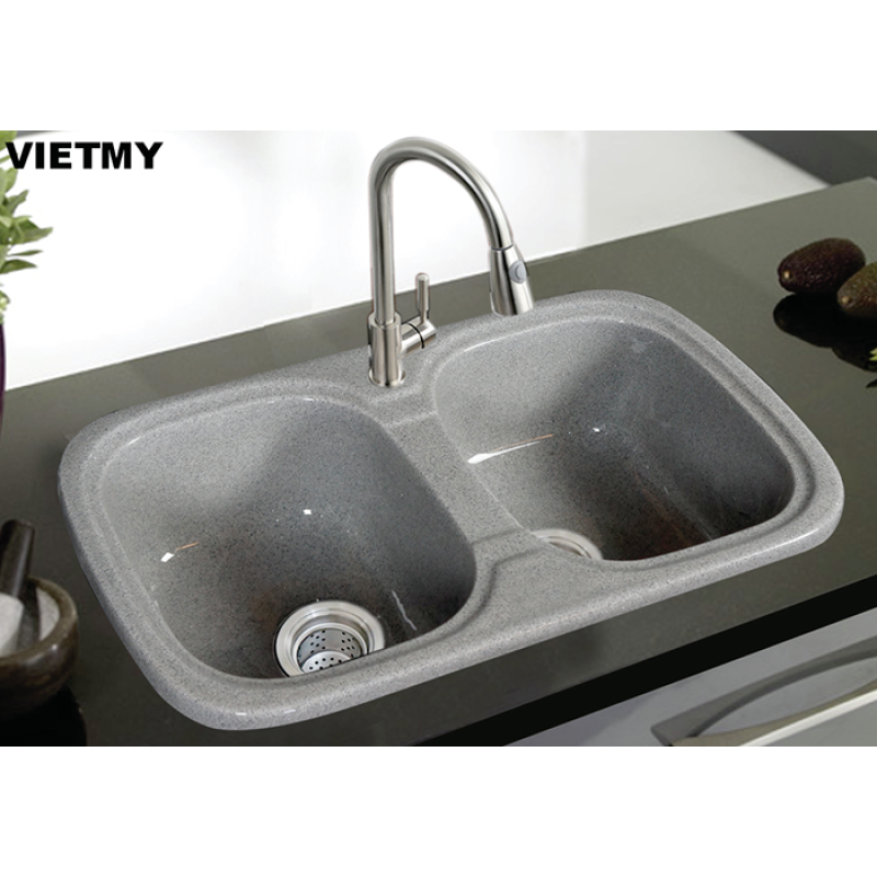 Chậu rửa ch&eacute;n đ&aacute; nh&acirc;n tạo Việt Mỹ S2N-01