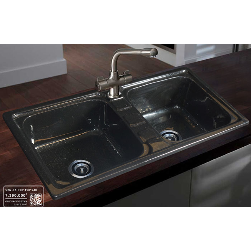 Chậu rửa ch&eacute;n đ&aacute; nh&acirc;n tạo Việt Mỹ S2N-07