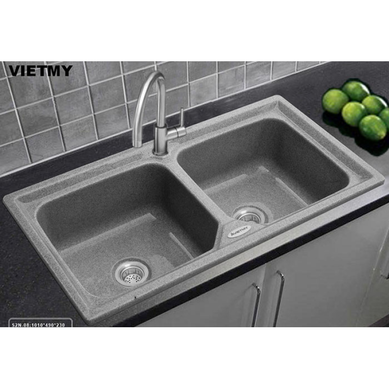 Chậu rửa ch&eacute;n đ&aacute; nh&acirc;n tạo Việt Mỹ S2N-08