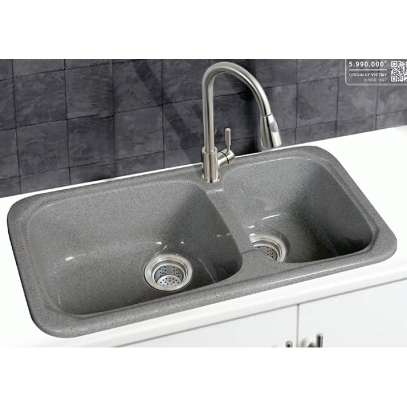 Chậu rửa ch&eacute;n đ&aacute; nh&acirc;n tạo Việt Mỹ S2N