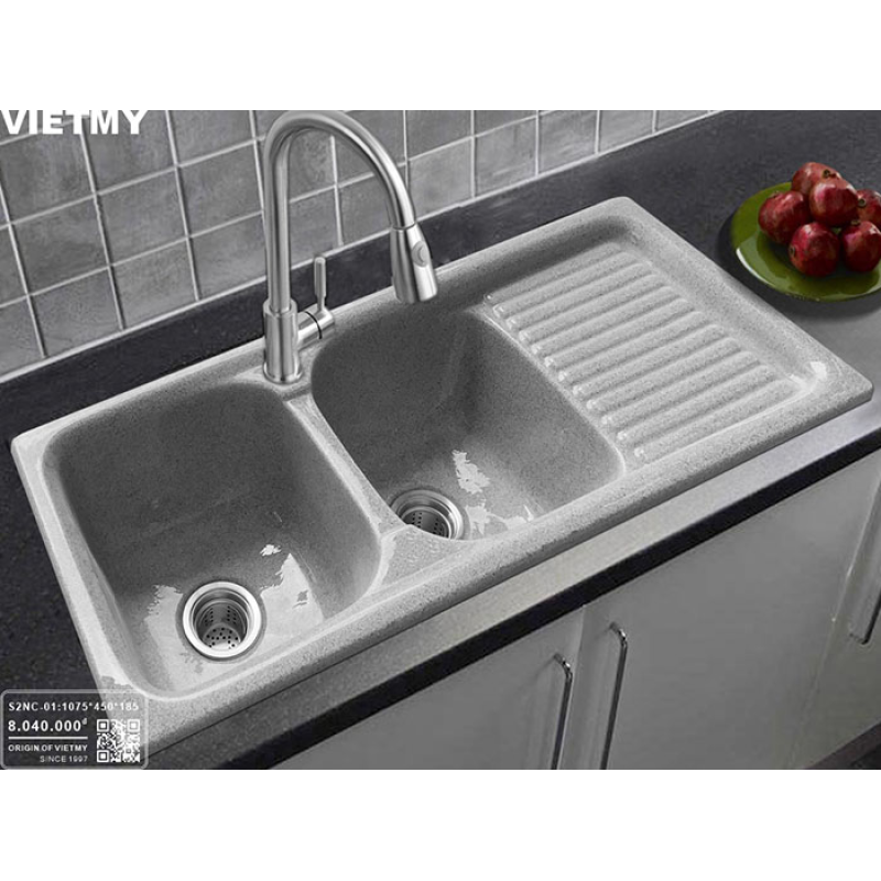 Chậu rửa ch&eacute;n đ&aacute; nh&acirc;n tạo Việt Mỹ S2NC-01