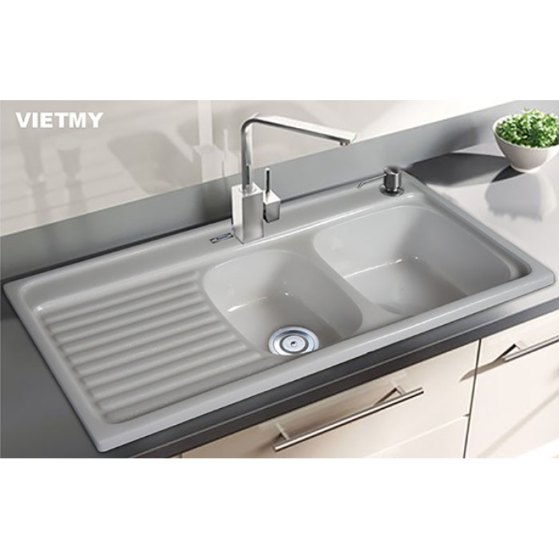 Chậu rửa ch&eacute;n đ&aacute; nh&acirc;n tạo Việt Mỹ S2NC-03