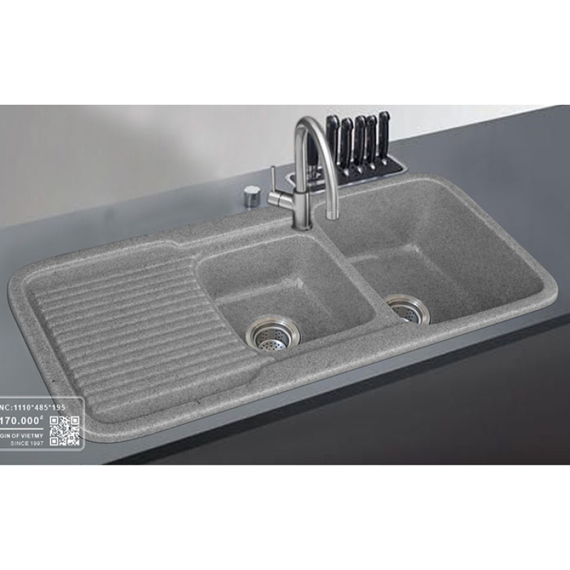 Chậu rửa ch&eacute;n đ&aacute; nh&acirc;n tạo Việt Mỹ S2NC