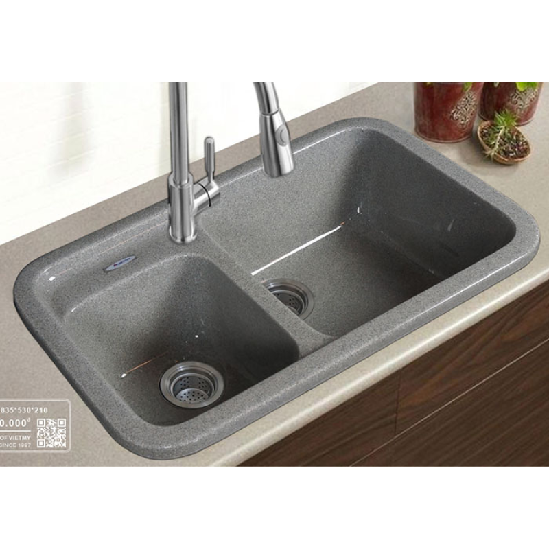 Chậu rửa ch&eacute;n đ&aacute; nh&acirc;n tạo Việt Mỹ S2NL