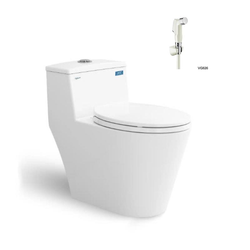 Bàn cầu liền khối Viglacera V823 kèm vòi xịt VG826