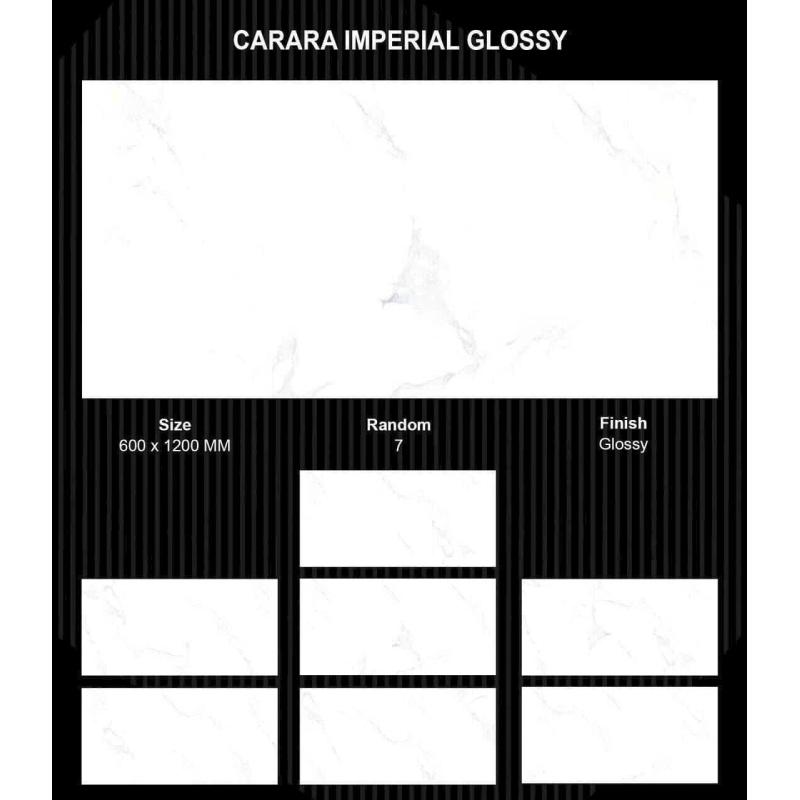 Gạch Ấn Độ 600x1200 mm CARARA IMPERIAL GLOSSY