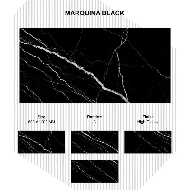 Gạch Ấn Độ 600x1200 mm MARQUINA  BLACK