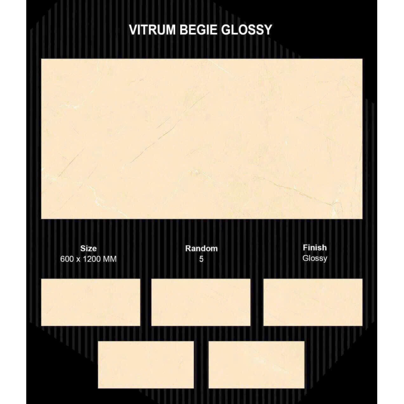 Gạch Ấn Độ 600x1200 mm VITRUM BEGIE  GLOSSY