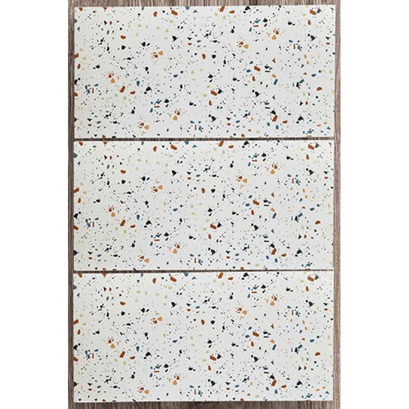 Gạch terrazzo 300x600 đá KIS hạt lớn nền xám trắng